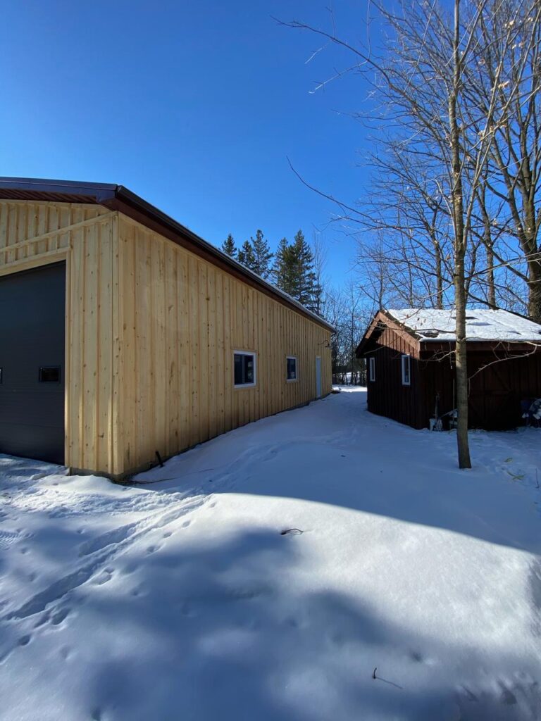 Construction site progress on a custom building project by N.S. Custom Contracting
