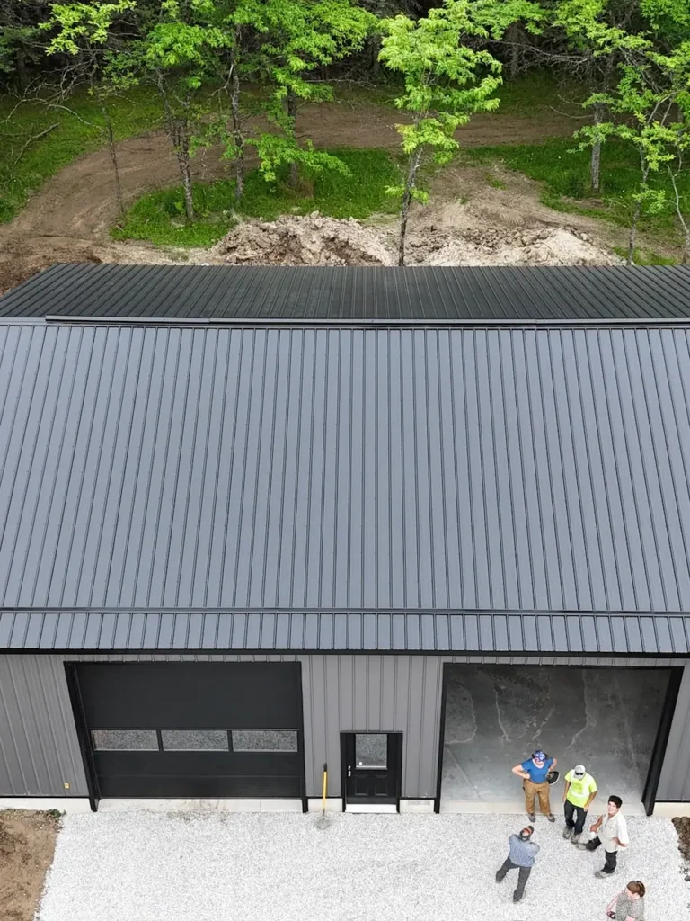 Metal roof replacement on a residential property completed by N.S. Custom Contracting Inc
