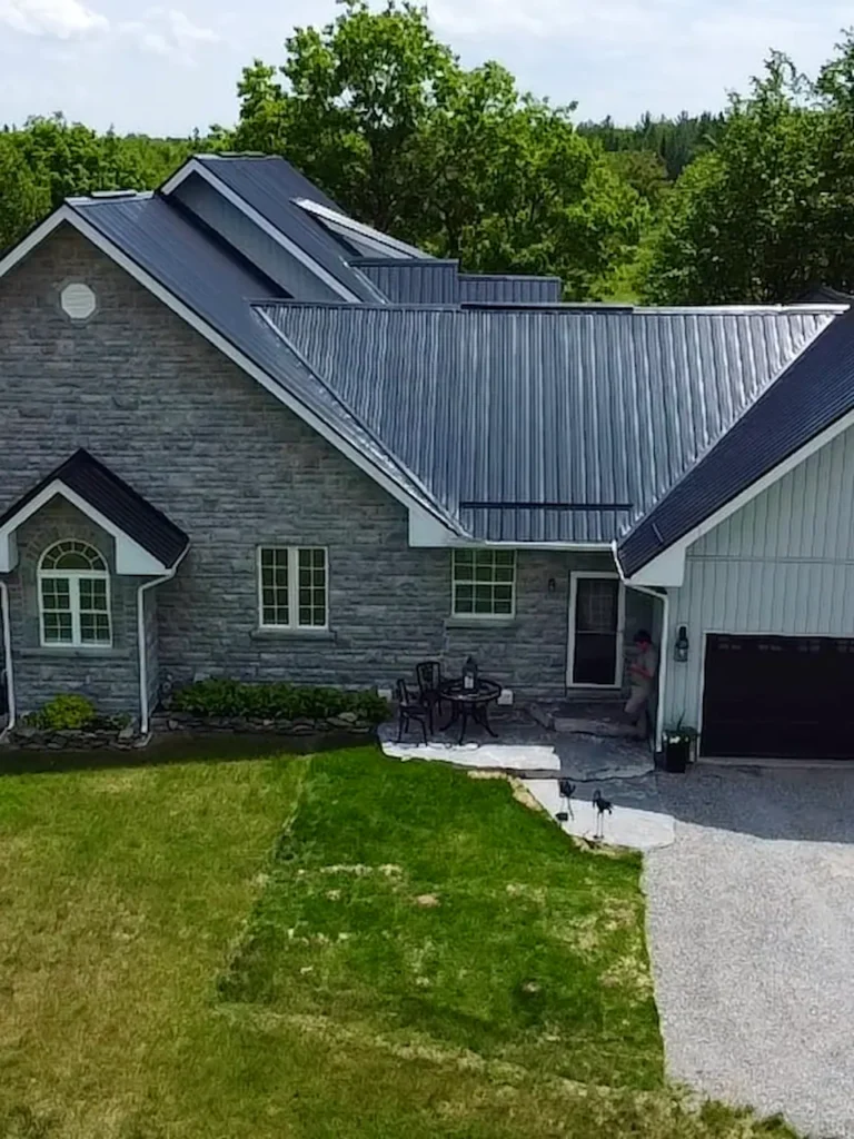 Backyard workshop with wood siding and double entry doors built by N.S. Custom Contracting Ontario