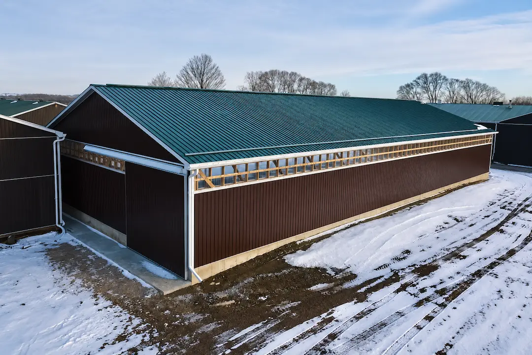 Pole barn post size and spacing table by Ontario snow load region
