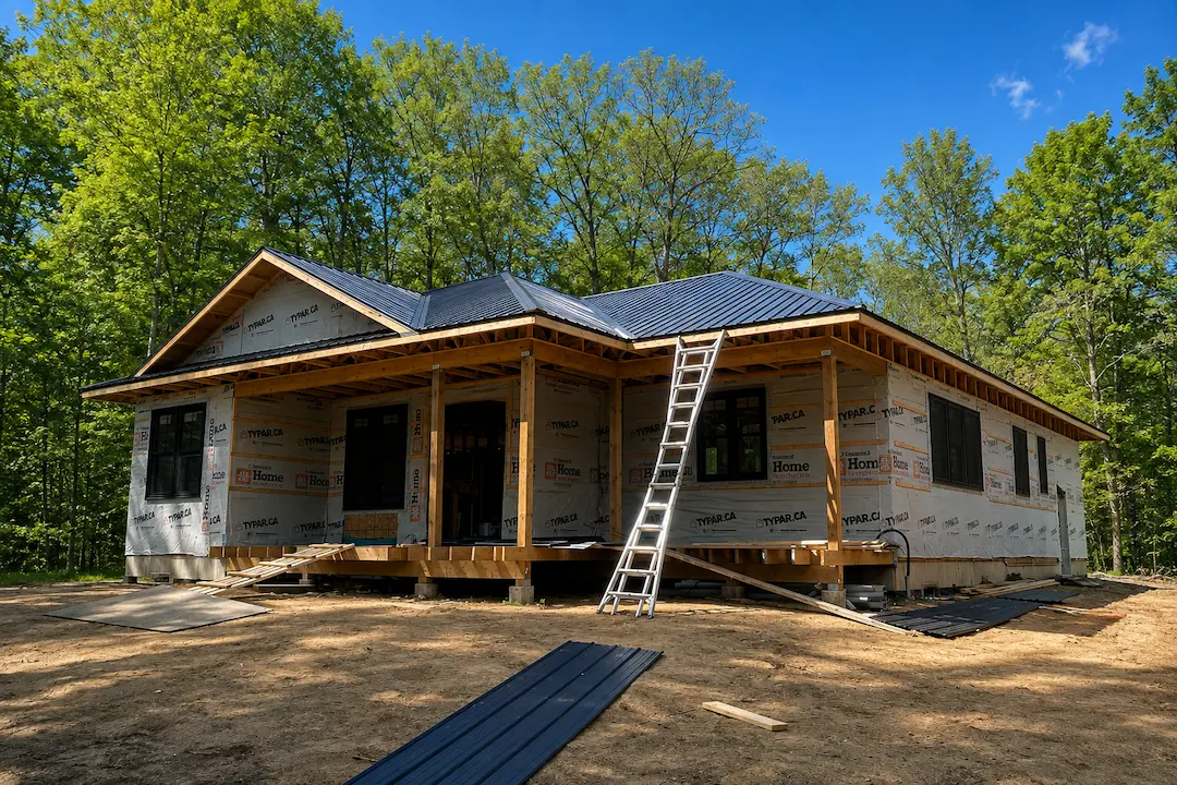Sonotube pier and embedded post foundation options for an Ontario pole barn
